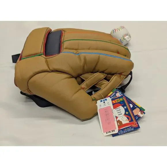 Lazoo Baseball Mitt Mini Backpack Bag Soft Plush Vinyl Travel Buddy NEW - Picture 3 of 9